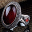 Silver Ruby and Zircone Stone Mens Ring