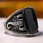 Silver Scorpion Style Solid Onyx Stone Mens Ring