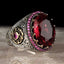 Silver Small Ruby Mens Ring