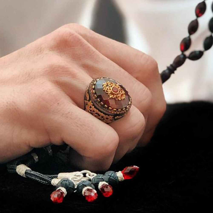 Silver Special Ruby Stone Luxury Mens Ring Secondary image