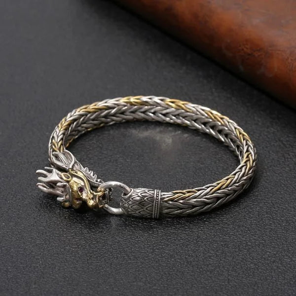 Sterling Silver Bully Woven Dragon Bracelet Secondary image
