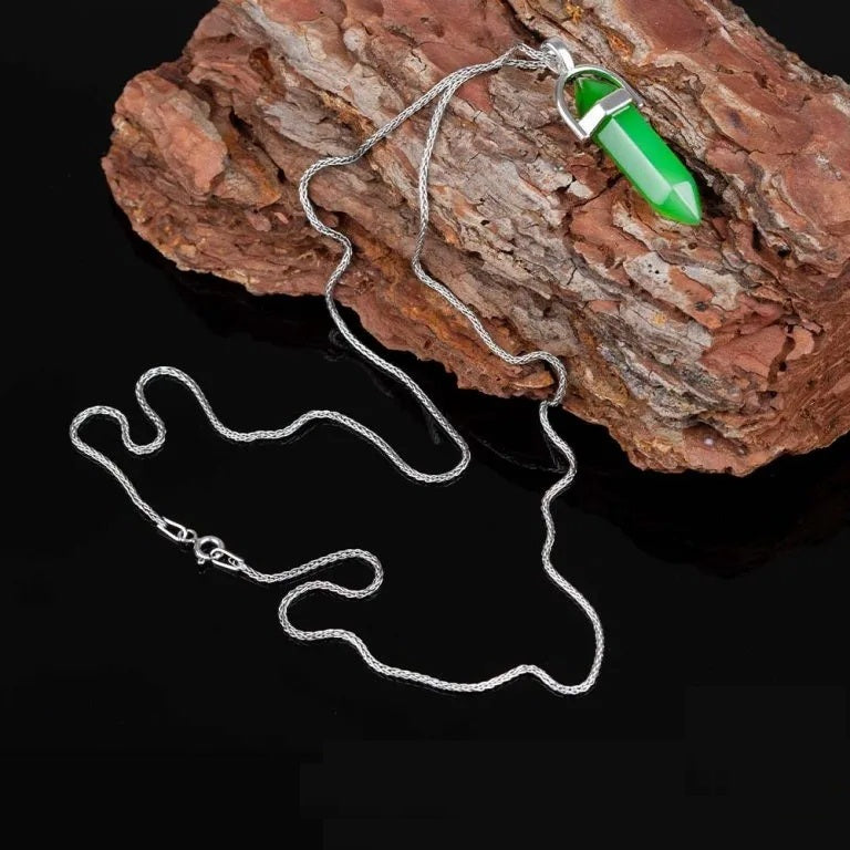 Green Jade Pen Shape Gemstone Women Pendant Main image