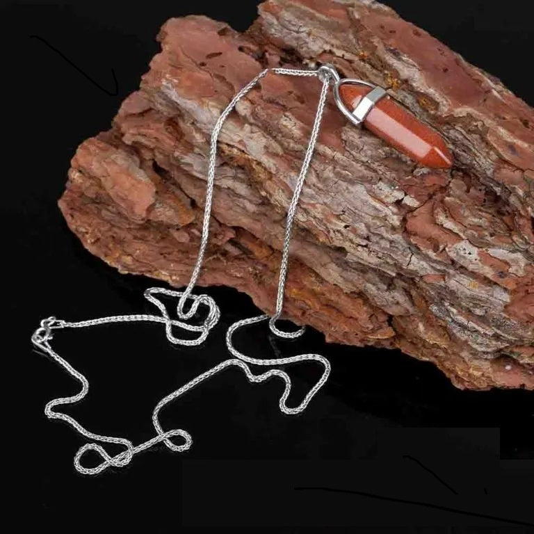 Brown Star Stone Pen Shape Gemstone Women Pendant Main image