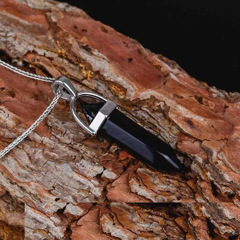 Black Onyx Pen Shape Gemstone Women Pendant Secondary image