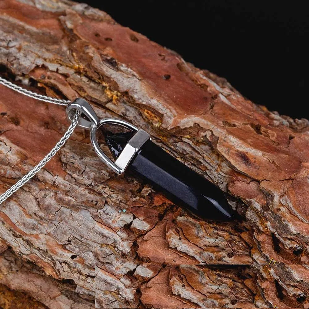 Black Onyx Pen Shape Gemstone Women Pendant Main image