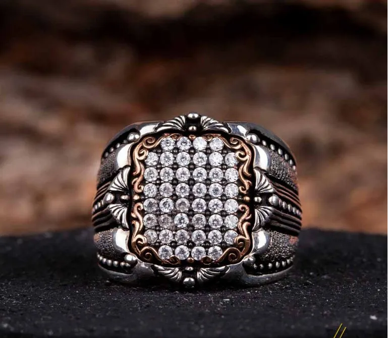 Elegant White Zircon Covered Silver Ring Main image