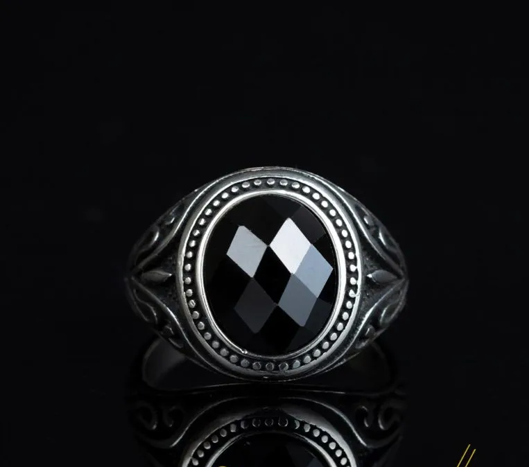 Round Black Zircon Pinky Ring Main image