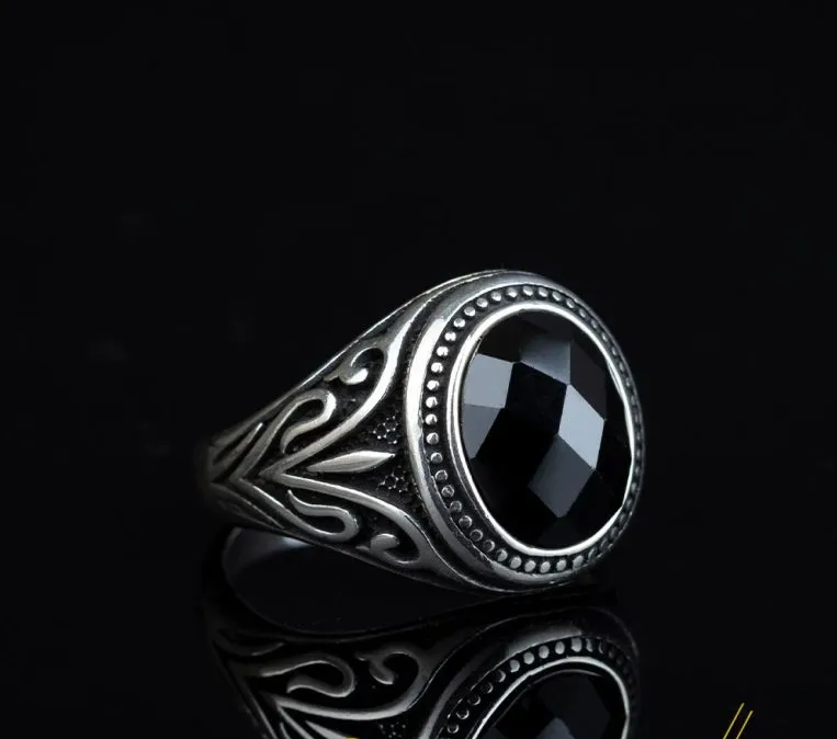 Round Black Zircon Pinky Ring Secondary image