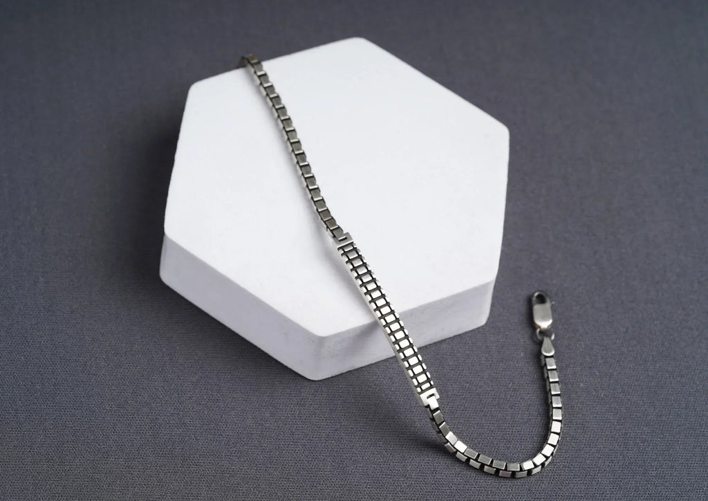 Arched Bridge Box Link Men Bracelet