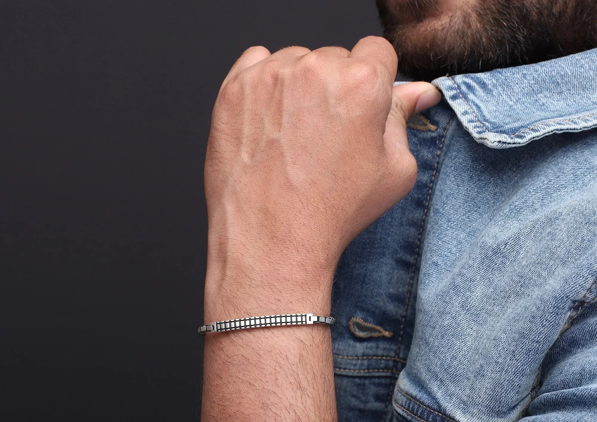 Arched Bridge Box Link Men Bracelet Secondary image