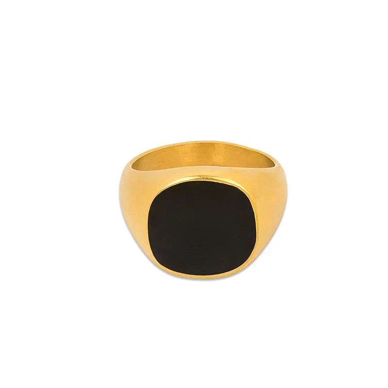 ROUND ONYX RING Secondary image