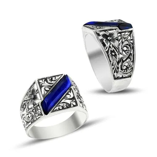 Charm Handmade Men Silver Ring 7012 Main image