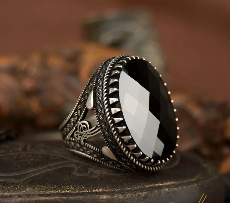 Big Oval Faceted Cut Zircon Ring Main image