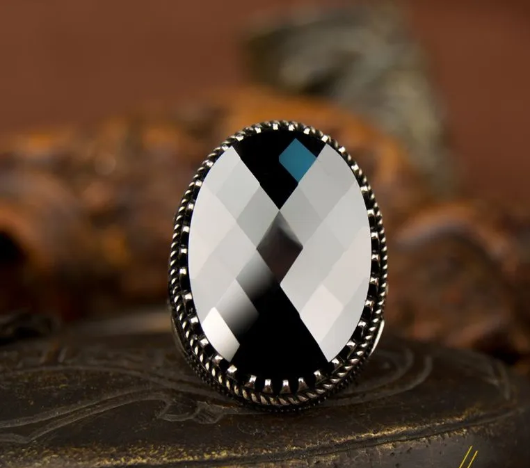 Big Oval Faceted Cut Zircon Ring Secondary image