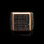Black Zircon Covered Classic Square Men Ring