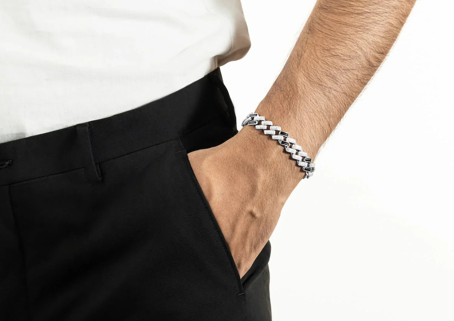 Black Iced Cuban Link Men Bracelet Secondary image