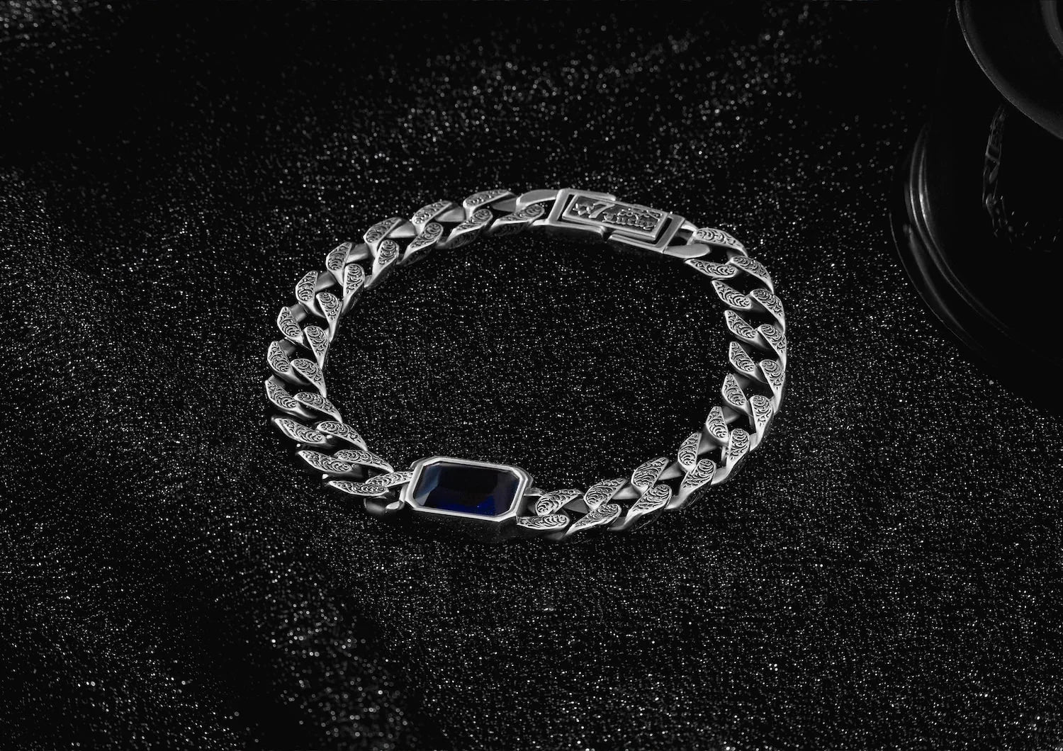 Blue Stone Cuban Men Bracelet Main image