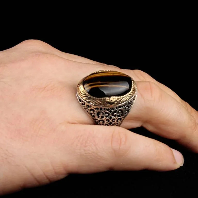 Classic Tiger Eye Men Ring Secondary image