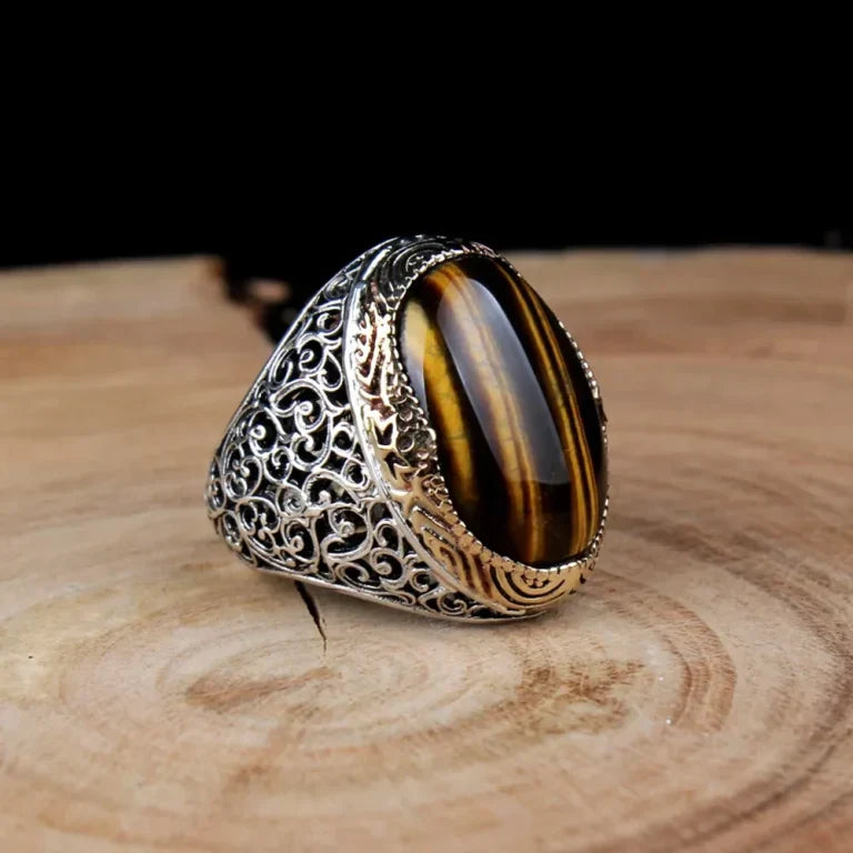Classic Tiger Eye Men Ring Main image