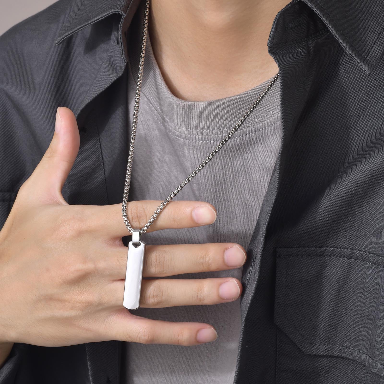 Contemporary Edge Chain -Silver Secondary image