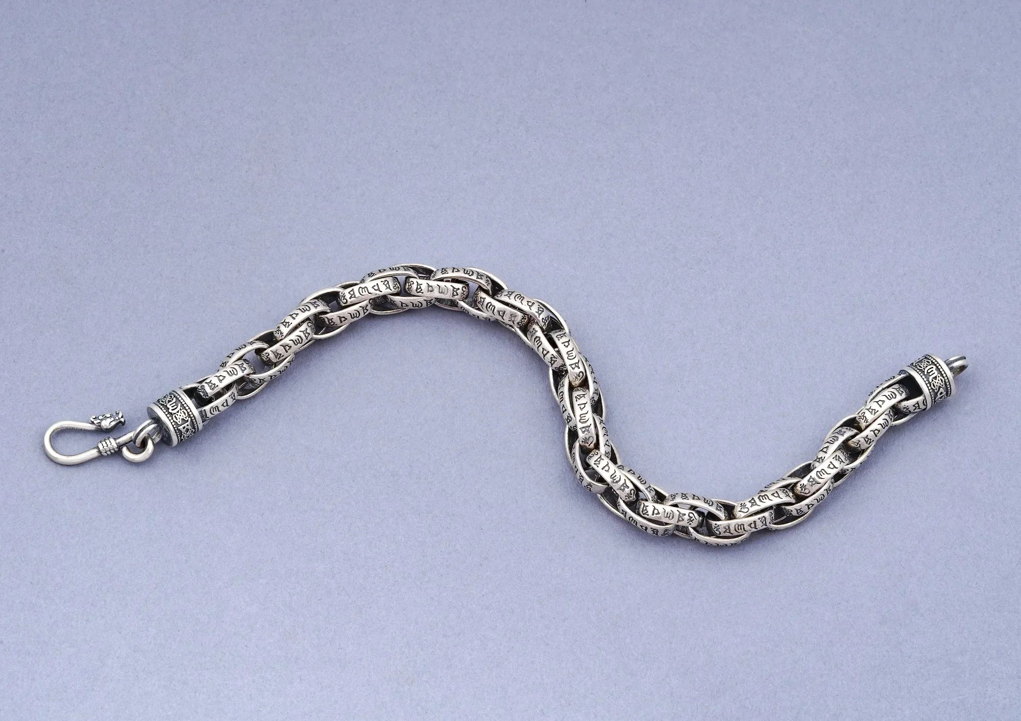 Cosmic Chant Oxidised Silver Men Bracelet Secondary image