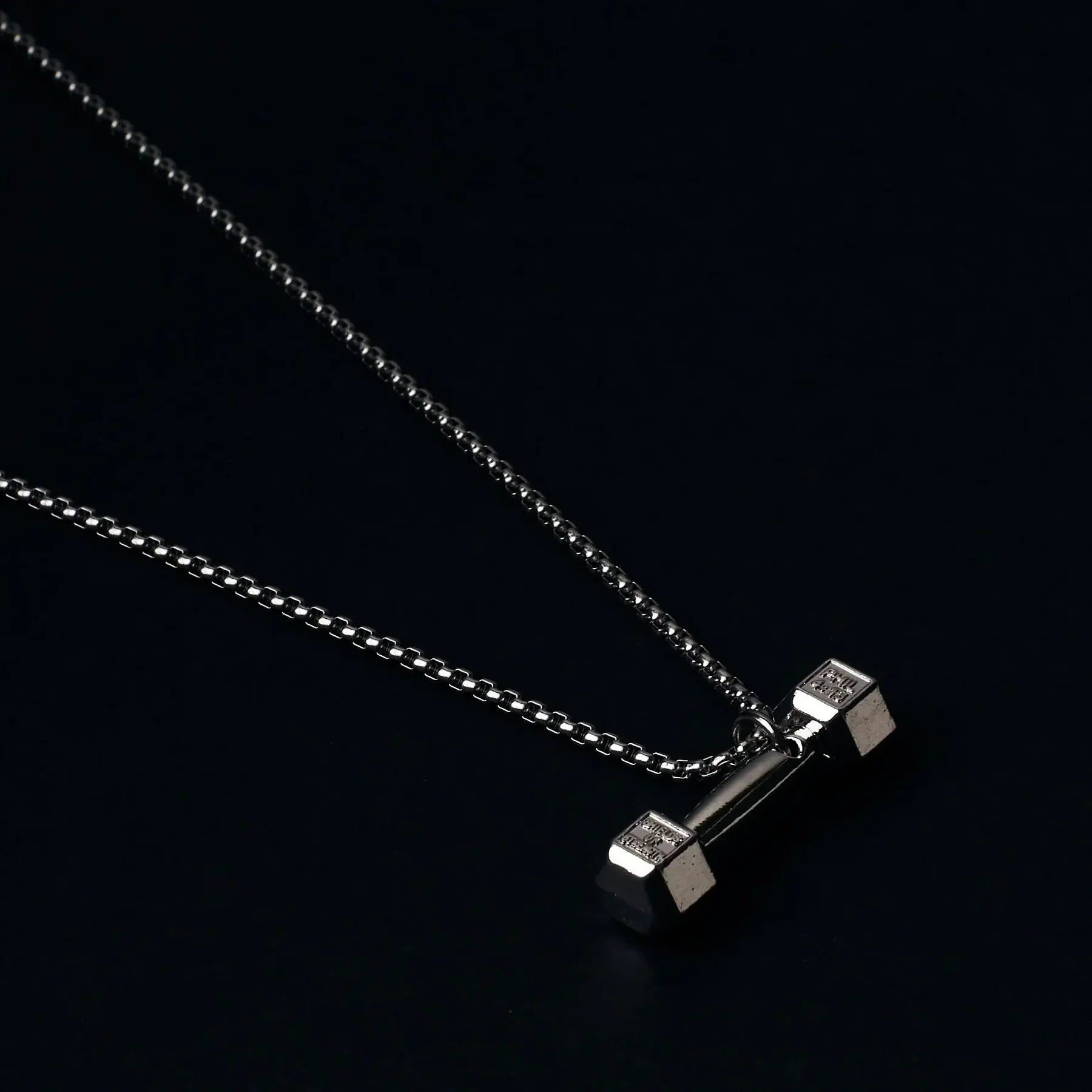 Dumbbell Silver Chain Secondary image
