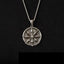 Single Zircon Detailed Round Silver Necklace