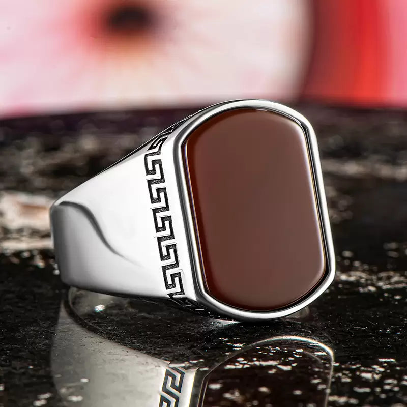 MODERN MOTIF BLACK ONYX RING Main image