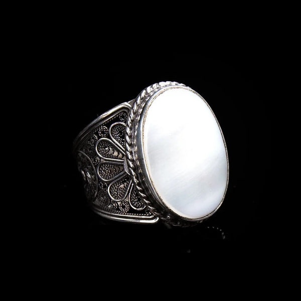 Filigree Silver Turquoise Handmade Silver Ring