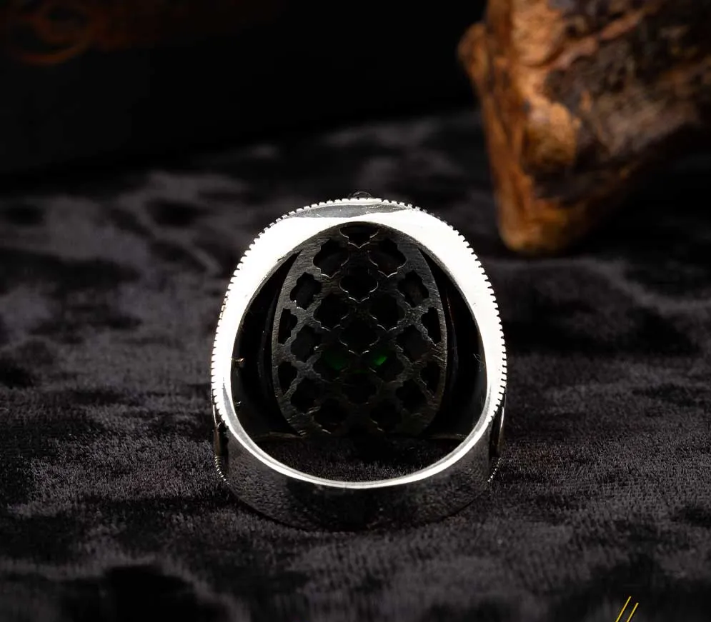 Green Zircon Men Ring With Micro Zircon Stones Secondary image
