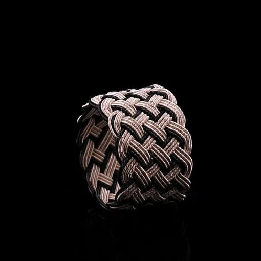 Handmade Kazaz Silver Knot Ring Wide-6 Main image