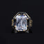 Masterpiece Collection White Zircon Gold Plated Oxidized Silver Ring