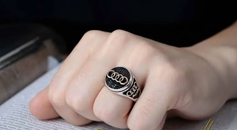 Car Logo Micro Zircon Detailed Ring for Audi Owners Secondary image