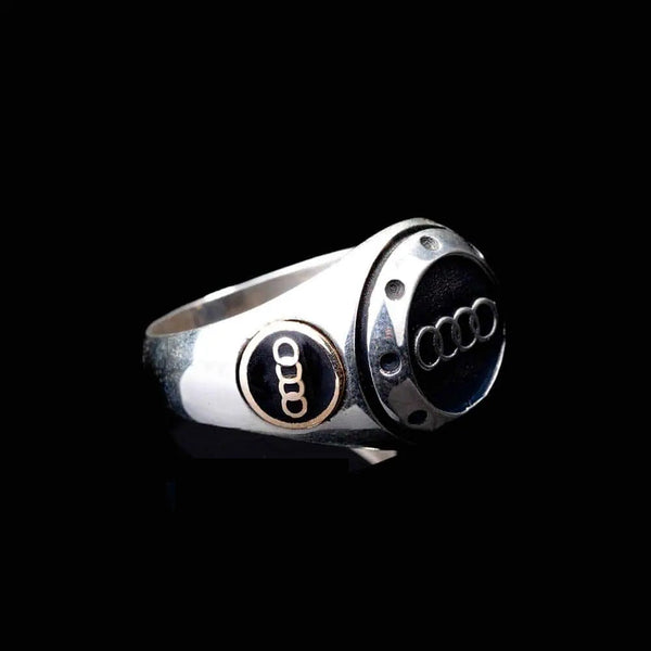 Car Logo Special Silver Ring for Audi Owners No1