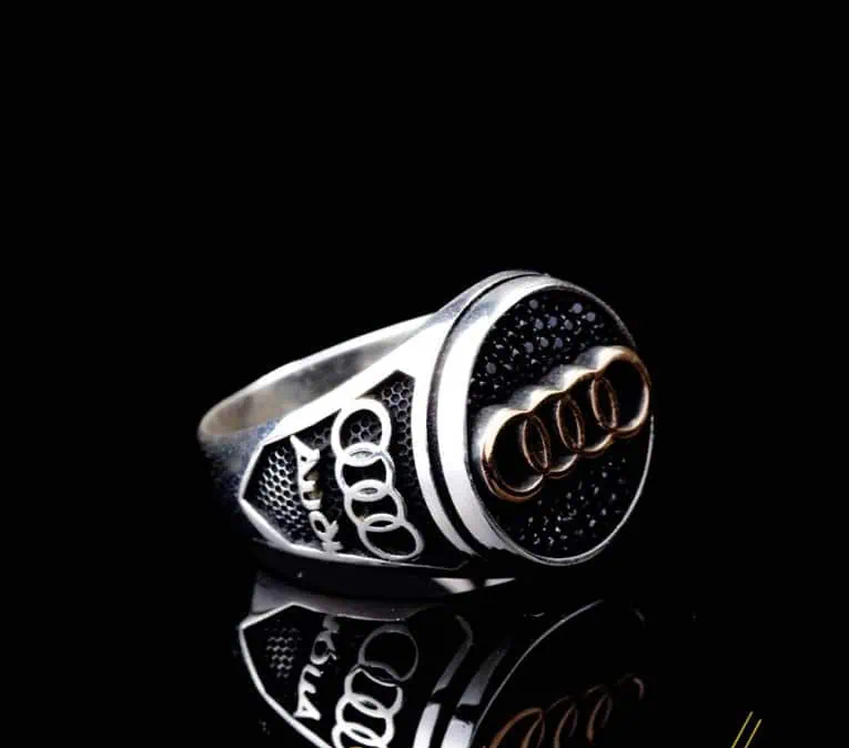 Car Logo Micro Zircon Detailed Ring for Audi Owners Main image