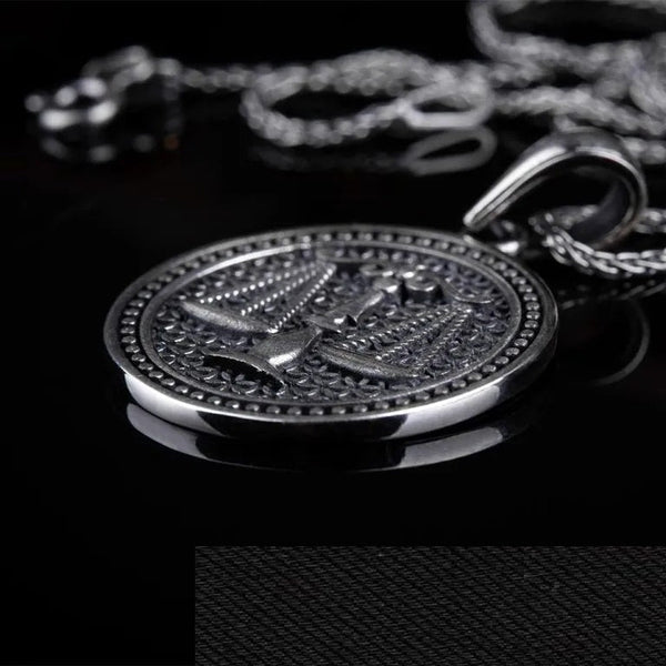 Scales of Justice Round Silver Necklace