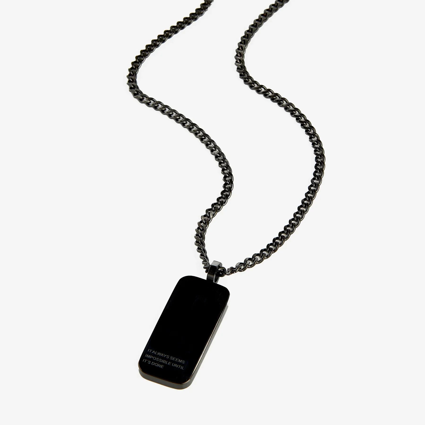 Impossible Until It's Done Tag Necklace