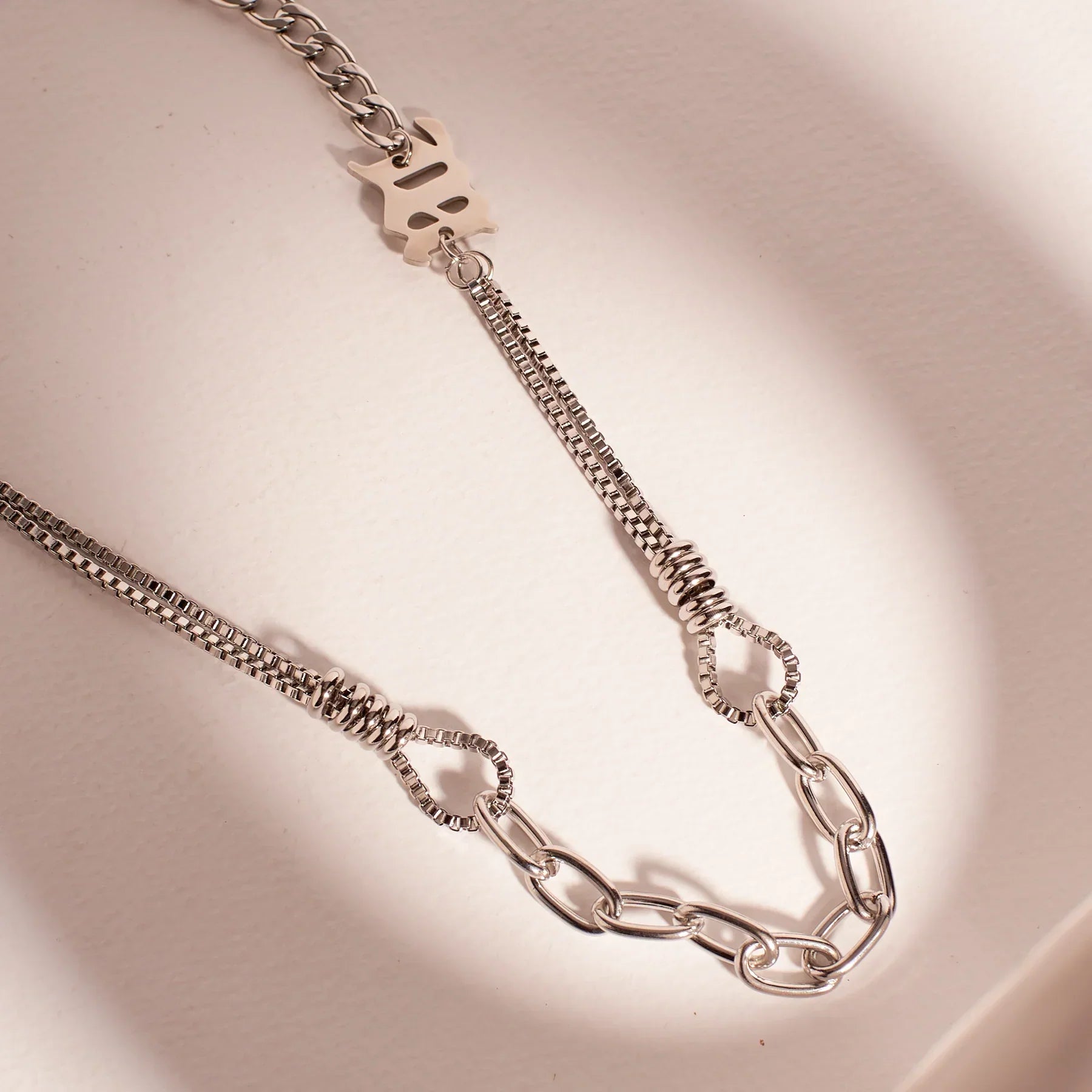 Cryptic Rune Silver Chain Main image