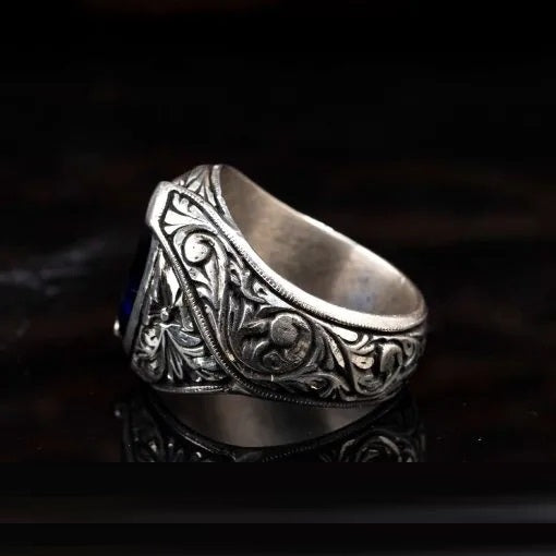 One of a Kind Blue Zircon Silver Ring No3 Secondary image