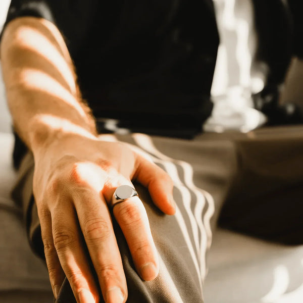 Round Signet Ring  Men