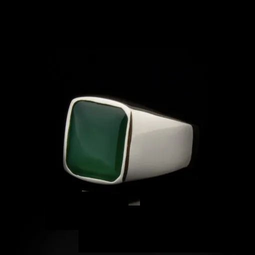 Plain Square Tiger’s Eye Modern Silver Ring