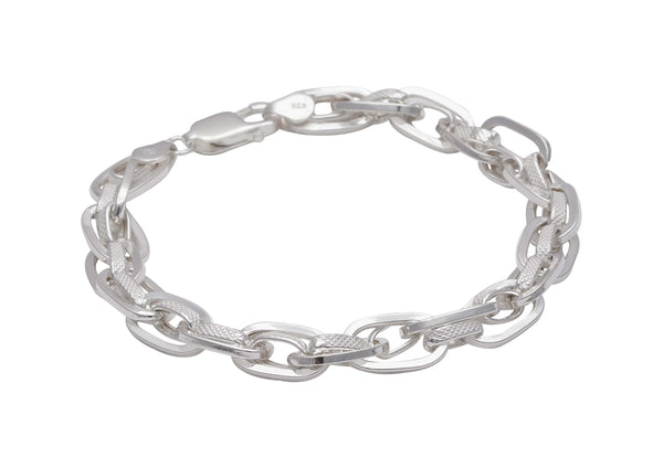 Textured Dual Link Men Bracelet