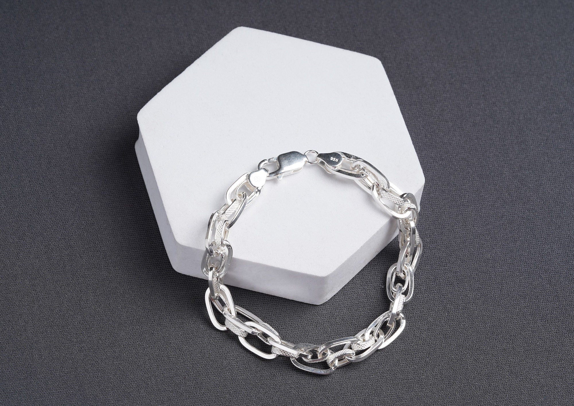 Textured Dual Link Men Bracelet Main image