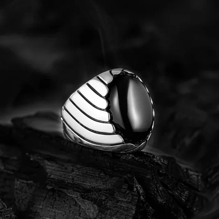 CAT EYE WAVES MEN'S RING - SILVER Main image