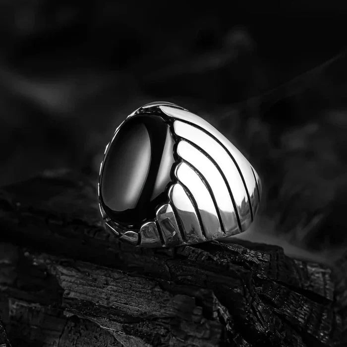 CAT EYE WAVES MEN'S RING - SILVER Secondary image