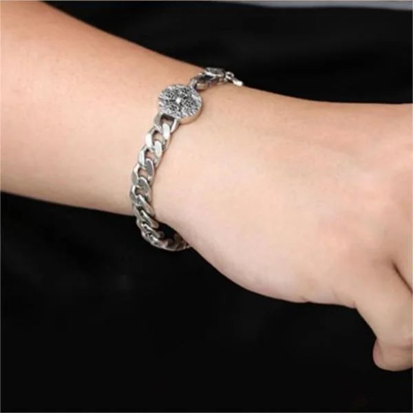 Sterling Silver Vajra Pestle round sign Bracelet Secondary image