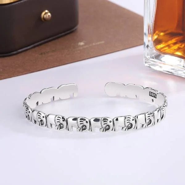 Sterling Silver Cute Little Elephant Simple Bracelet