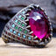 Art of Pinning Multi Stone Luxury Silver Mens Ring