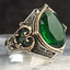 Authentic Emerald Handmade Silver Mens Ring