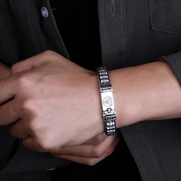 Sterling Silver Buddhist Mantra Prayer Wheels Bracelet Secondary image